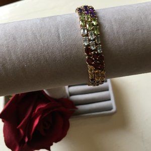 Goldplate over .925 Sterling Gemstone Bracelet